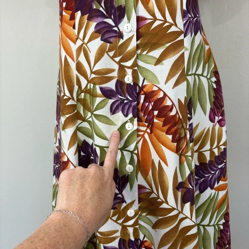 Jennifer Moore Maxi Dress Sz M Floral‎ Print Fit & Flare Tradwife Vintage Modest
